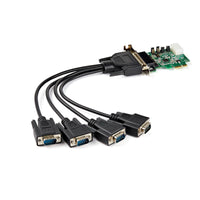 StarTech PEX4S953LP 4 Port RS232 DB9 Serial Adapter PCIe x1 LowPro Card Cable