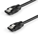 StarTech SATRD30CM 12Inch Round 6Gbps SATA Cable Cord w Latching Connectors BLK