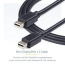 StarTech MDISPLPORT6 6Ft Mini DisplayPort mDP 1.2 Video UHD Cable TB Compat BLK