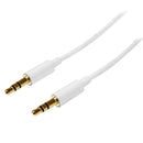 StarTech MU2MMMSWH 6.6Ft 3.5mm M/M Audio Stereo Mini Phone Jack Cable Cord White