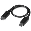 StarTech UUUSBOTG8IN 8" OTG Micro-USB to Micro USB M/M Cord Black Cable