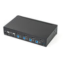 StarTech SV431DPU3A2 4 Port DP KVM Switch USB Audio 1U Mount w Power No Cables