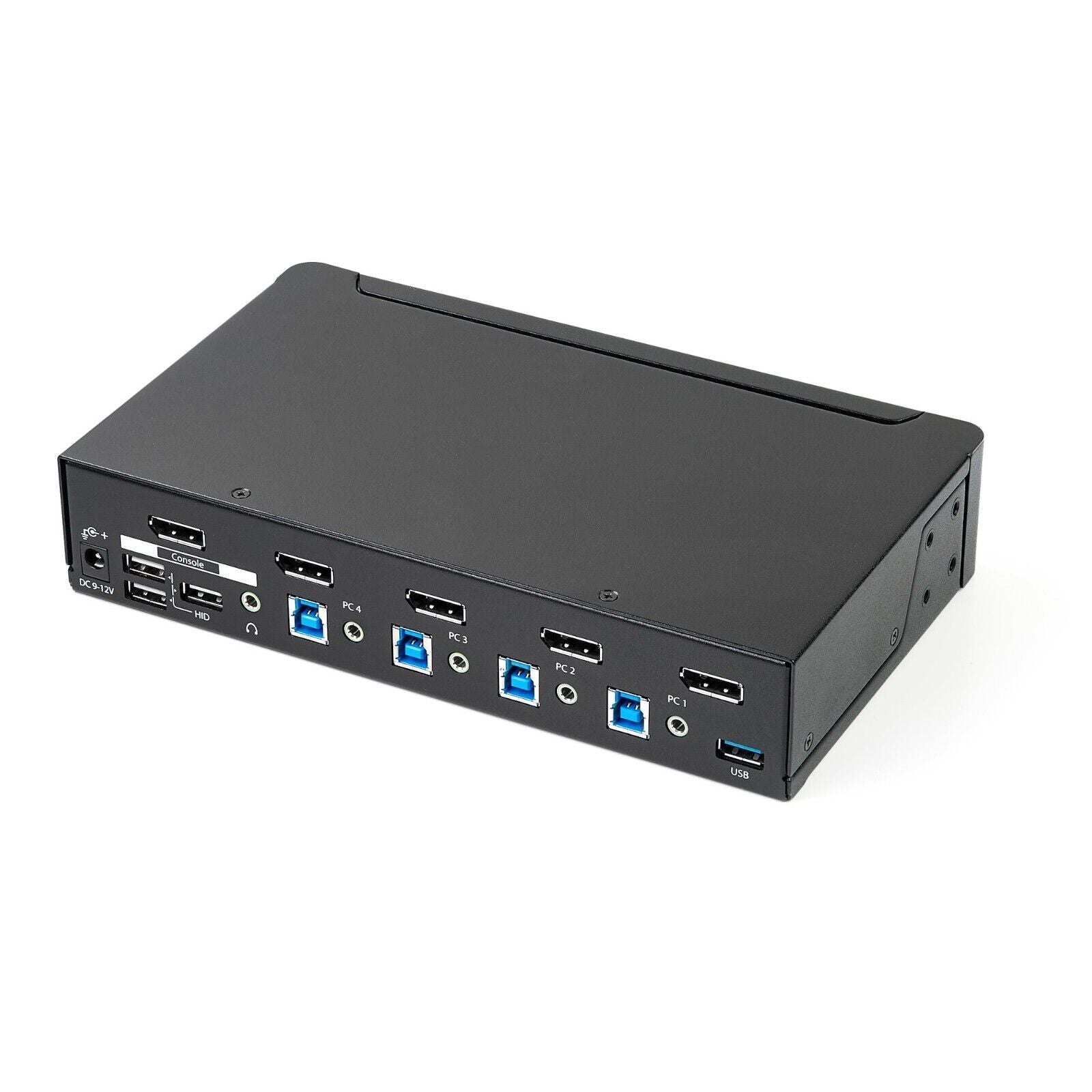 StarTech SV431DPU3A2 4 Port DP KVM Switch USB Audio 1U Mount w Power No Cables