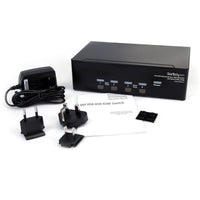 StarTech SV431DDVDUA 4 Port DVI VGA USB Audio KVM Switch w Power Adapter