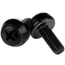 StarTech CABSCREWSM6B 50Pk M6 High Quality Mounting 12mm Screws Black TAA