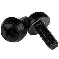StarTech CABSCREWSM6B 50Pk M6 High Quality Mounting 12mm Screws Black TAA