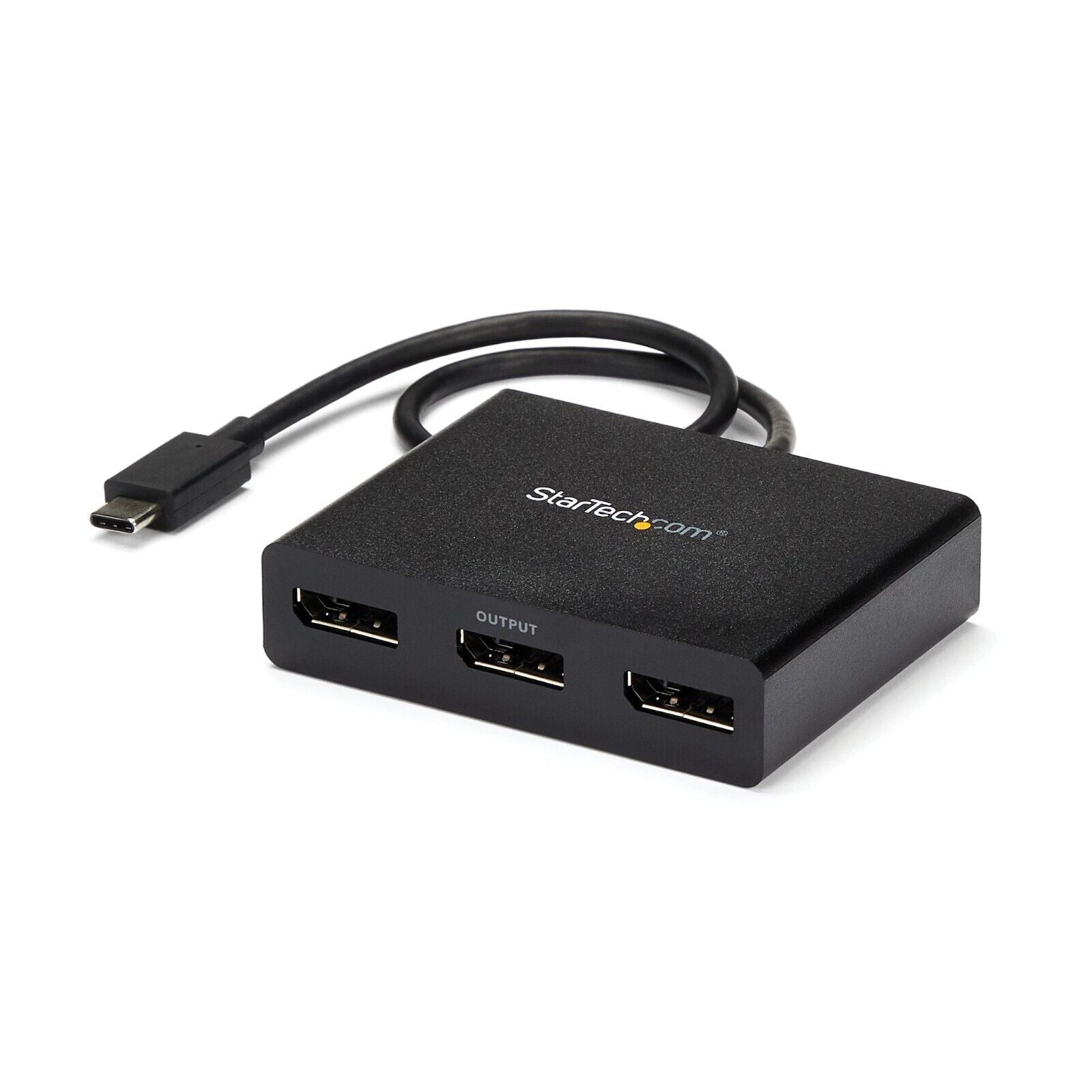 StarTech MSTCDP123DP USB-C to 3 DisplayPort DP 1.2 Monitor MST HUB Adapter Black