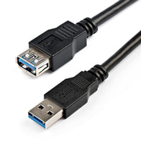 StarTech USB3SEXT2MBK 6Ft USB 3.0 SuperSpeed Extension Cord M/F Black Cable