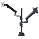 StarTech ARMDUALPIVOT Dual Monitor ARTI ADJ Arm Full Motion Desk Mount Clamp 32"