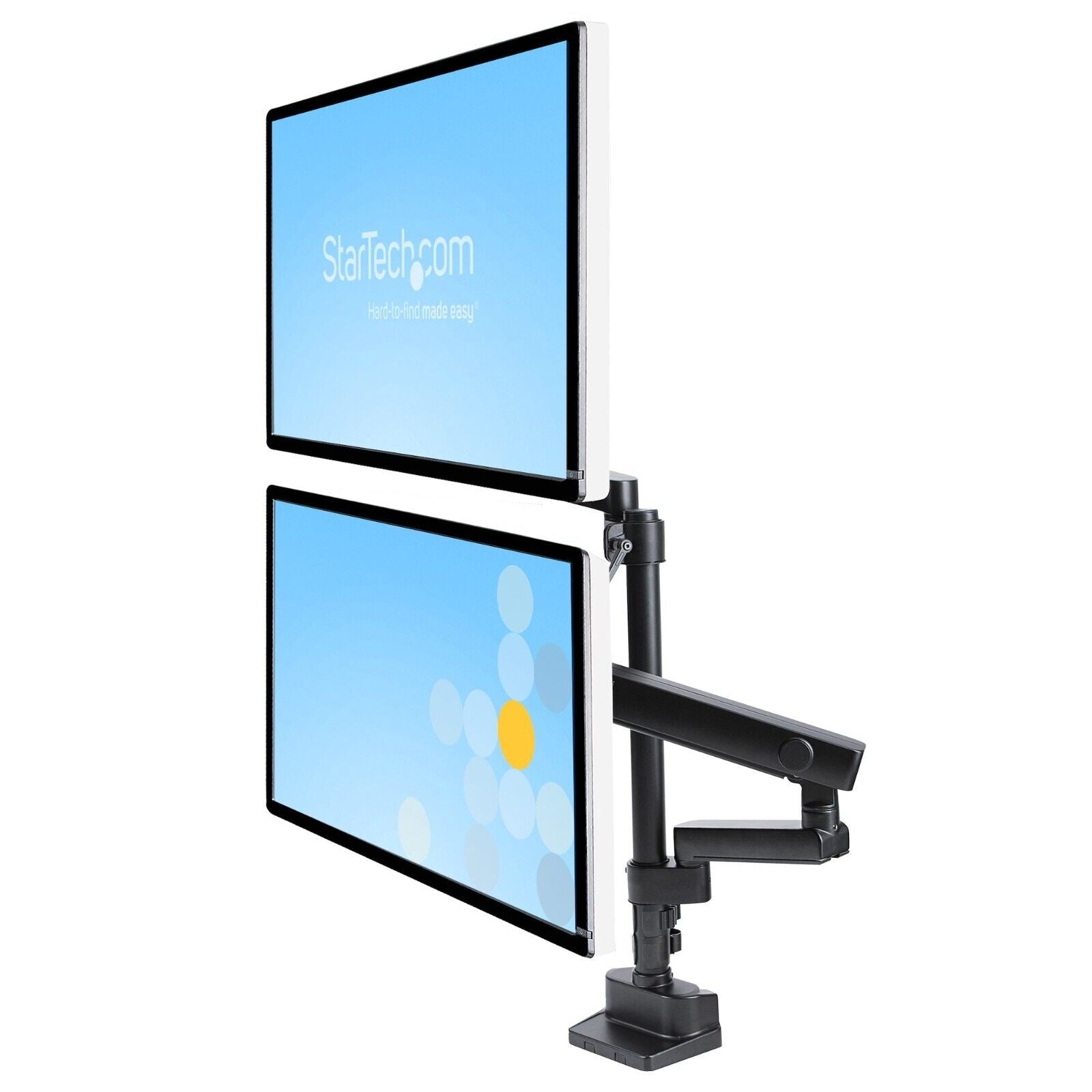 StarTech ARMDUALPIVOT Dual Monitor ARTI ADJ Arm Full Motion Desk Mount Clamp 32"