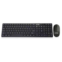 4XEM 4XWLSKMS1 Wireless Keyboard Ambi Mouse Water Resistant Combo LED Black