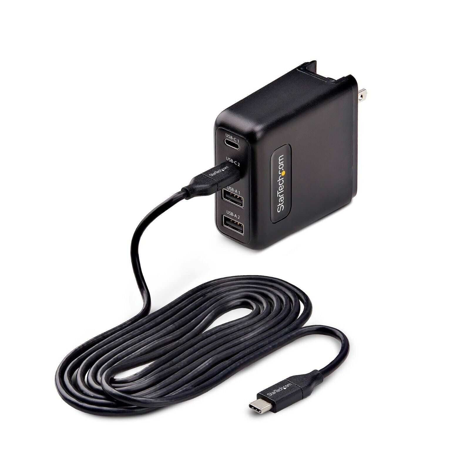 StarTech 2210GCN-WALL-CHARGER 6Ft 2x USB-C 2x USB-A GaN Quick Charger 100W PD