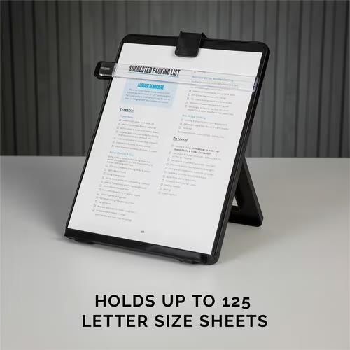 Fellowes 21106 Non-Magnetic Copyholder Stand Letter Holds 125 Sheets Black