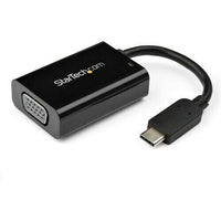 StarTech CDP2VGAUCP USB-C to VGA Converter Adapter w 60W PD TB3 Compat Black