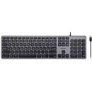 Macally UCZKEYHUBACSG 107 Keys Keyboard w USB-A/C HUB ChromeOS PC MAC Space Gray