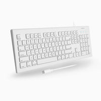 Macally UCMKEYE USB-C 104 Keys Multimedia Low Profile Keyboard PC MAC White