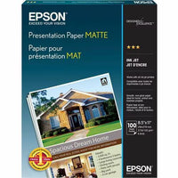 Epson S041062 100 Sheet 8.5"x11" Photo Quality Matte Presentaion Paper White