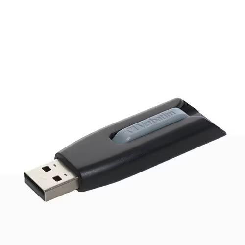 Verbatim 49189 128GB Store N Go V3 USB 3.2 Gen 1 Flash Drive Retractable Gray