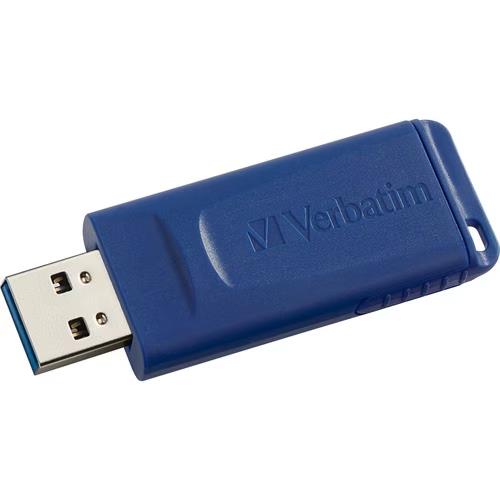 Verbatim 97275 16GB Flash Drive USB 2.0 Microban Retractable Connector Blue