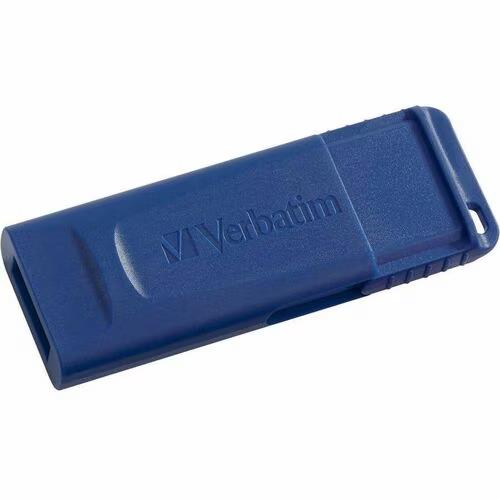 Verbatim 97275 16GB Flash Drive USB 2.0 Microban Retractable Connector Blue