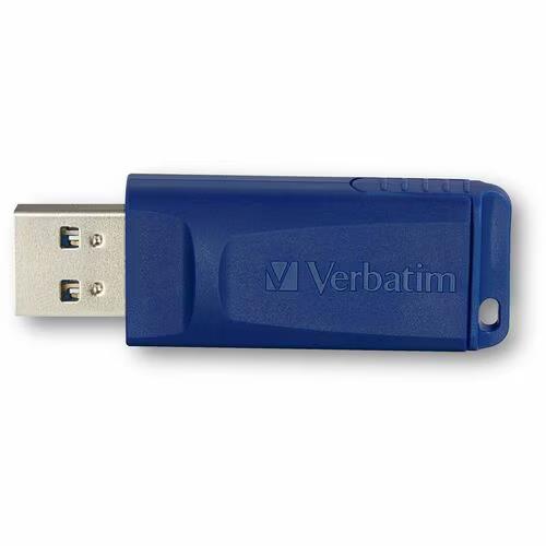 Verbatim 97275 16GB Flash Drive USB 2.0 Microban Retractable Connector Blue