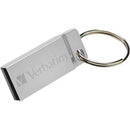 Verbatim 98749 32GB Metal Executive USB Flash Drive Silver w Keyring