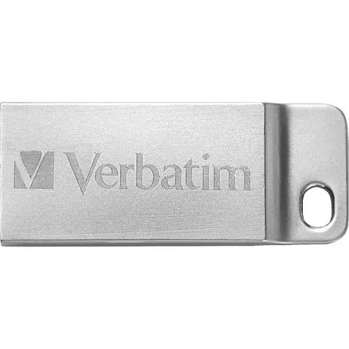 Verbatim 98749 32GB Metal Executive USB Flash Drive Silver w Keyring