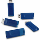 Verbatim 99121 5Pk 8GB USB Flash Drive Blue Retractable Connector