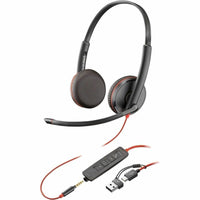 HP Poly 8X229AA Blackwire 3225 Stereo USB-C Headset+3.5mm Plug + USB-C/A Adapter