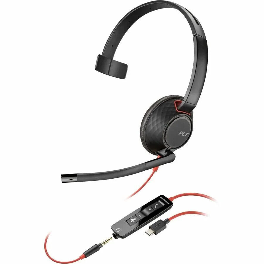 HP Poly 8M3W7AA#ABA Blackwire C5210 USB-C Headset + Inline Cable TAA - Microsoft