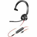 HP Poly 8M3U4AA#ABA Blackwire 3315 Headset Mono - Mini-phone (3.5mm), USB Type C