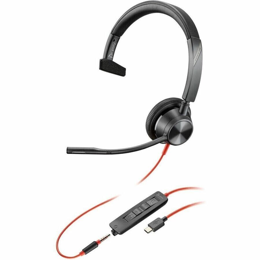 HP Poly 8M3U4AA#ABA Blackwire 3315 Headset Mono - Mini-phone (3.5mm), USB Type C