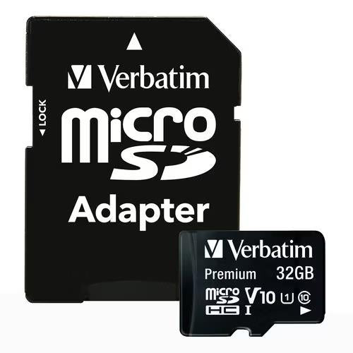 Verbatim 44083 32GB Premium microSDHC Memory Card w Adapter UHS-I V10 U1 Class10