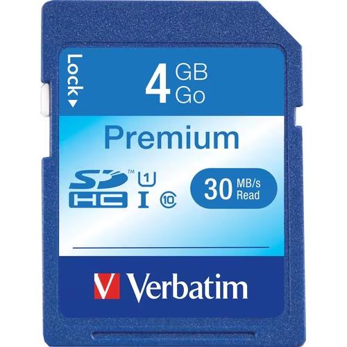 Verbatim 96171 4GB Premium SDHC Memory Card UHS-I V10 U1 Class 10 SD 70MB/s