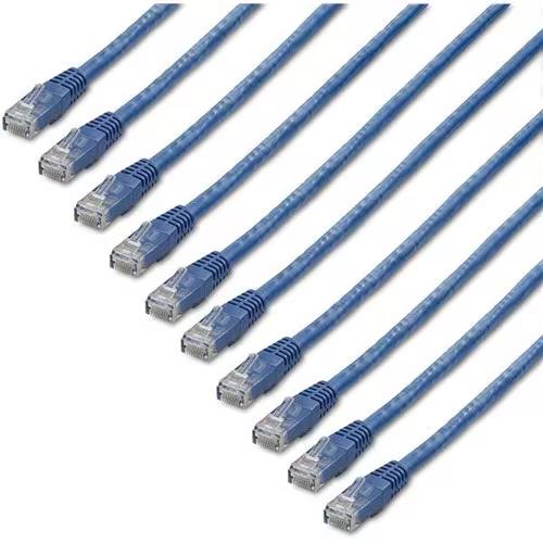 StarTech C6PATCH3BL10PK 10Pk 3Ft CAT6 Gigabit ETH Cable Molded RJ45 Cord Blue