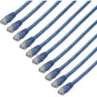 StarTech C6PATCH1BL10PK 10Pk 1Ft 6Ft CAT6 Gigabit ETH Cable Molded RJ45 UTP Blue