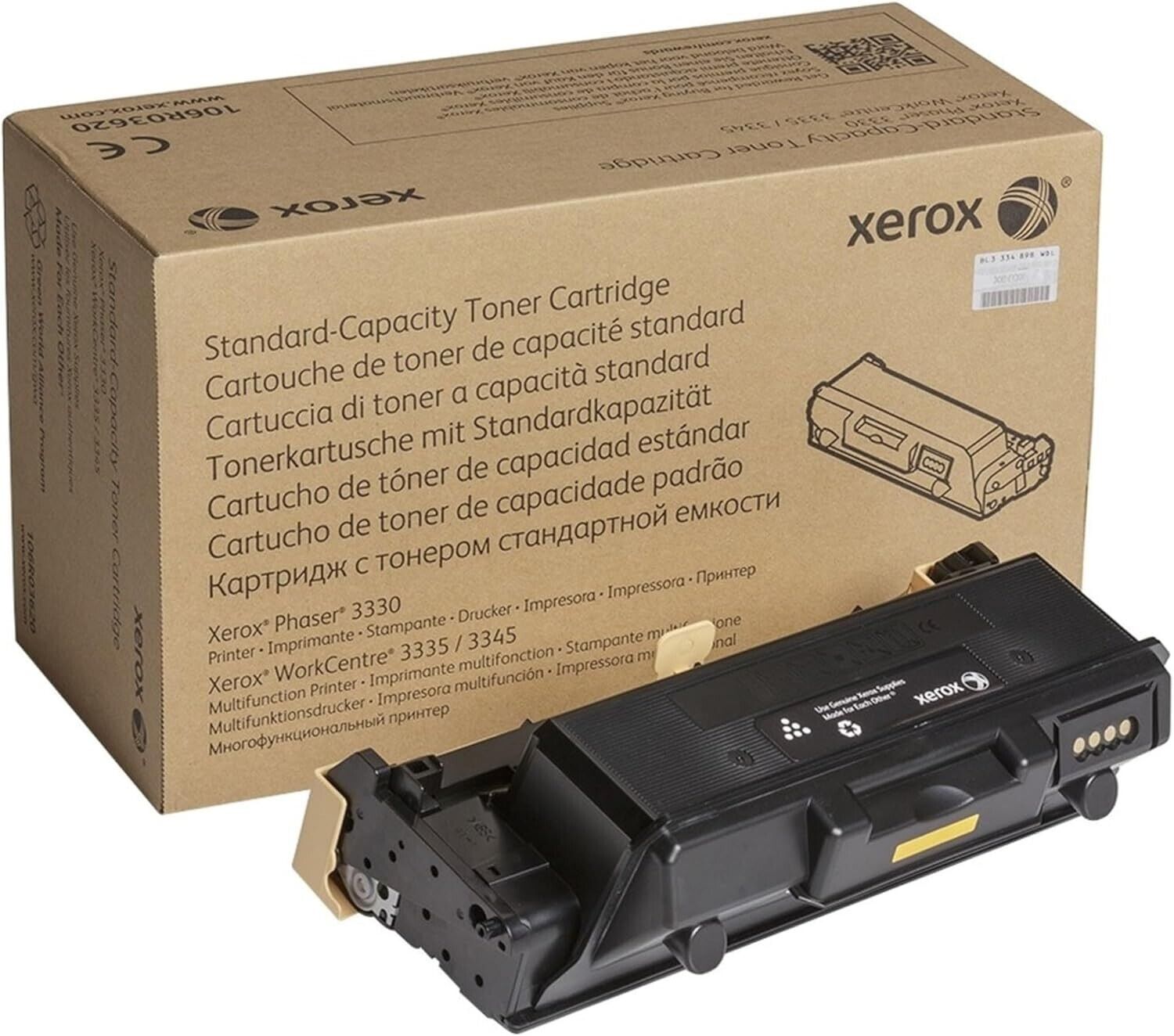 Xerox 106R03620 Phaser 3330 WC 3335 3345 Stan-Cap Toner Cartridge 2.6K Pg Black