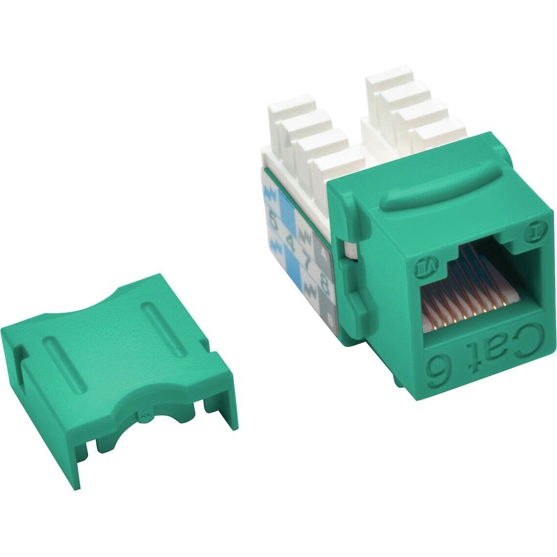 Eaton N238-001-GN Cat6/Cat5e 110 Style Punch Down Keystone Jack - Green, TAA