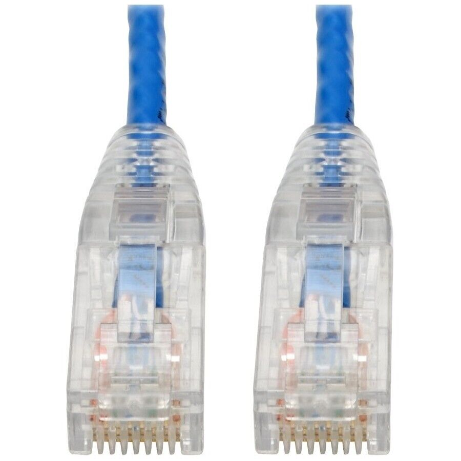 Eaton N201-S6N-BL Cat6 Gigabit Snagless Slim UTP Ethernet Cable (RJ45 M/M), PoE,