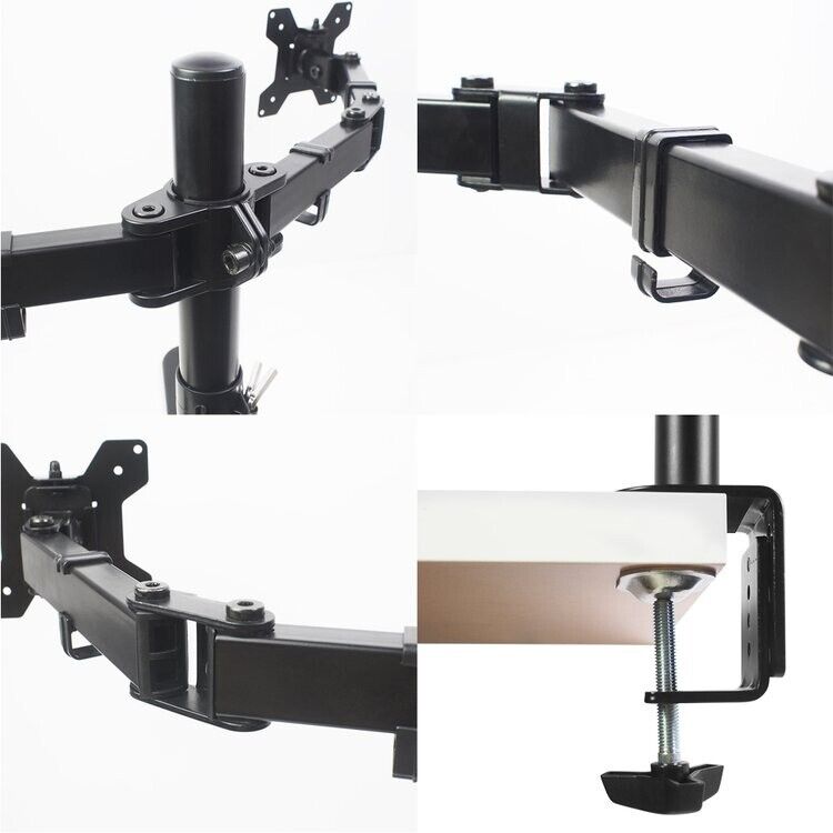 Amer Mounts 2XC Clamp Base Dual Monitor VESA Mount Cable Manage for 27"