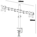 Amer Mounts 2XC Clamp Base Dual Monitor VESA Mount Cable Manage for 27"