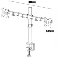 Amer Mounts 2XC Clamp Base Dual Monitor VESA Mount Cable Manage for 27"