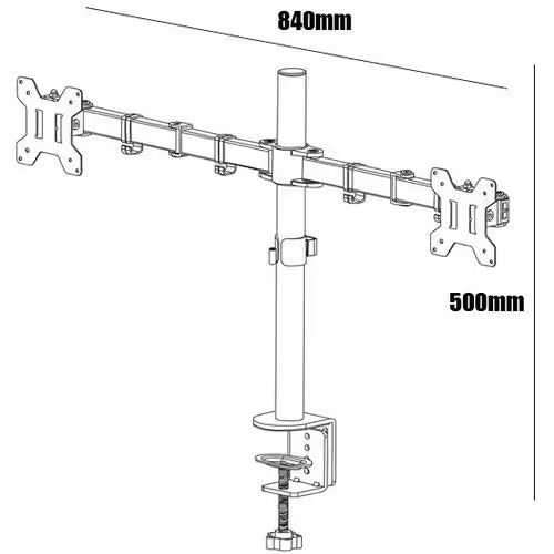 Amer Mounts 2XC Clamp Base Dual Monitor VESA Mount Cable Manage for 27"