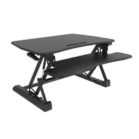 Amer Mounts EZRISERPRO 36" Sit Stand Desk w Keyboard Mouse Deck 2 Tier Black