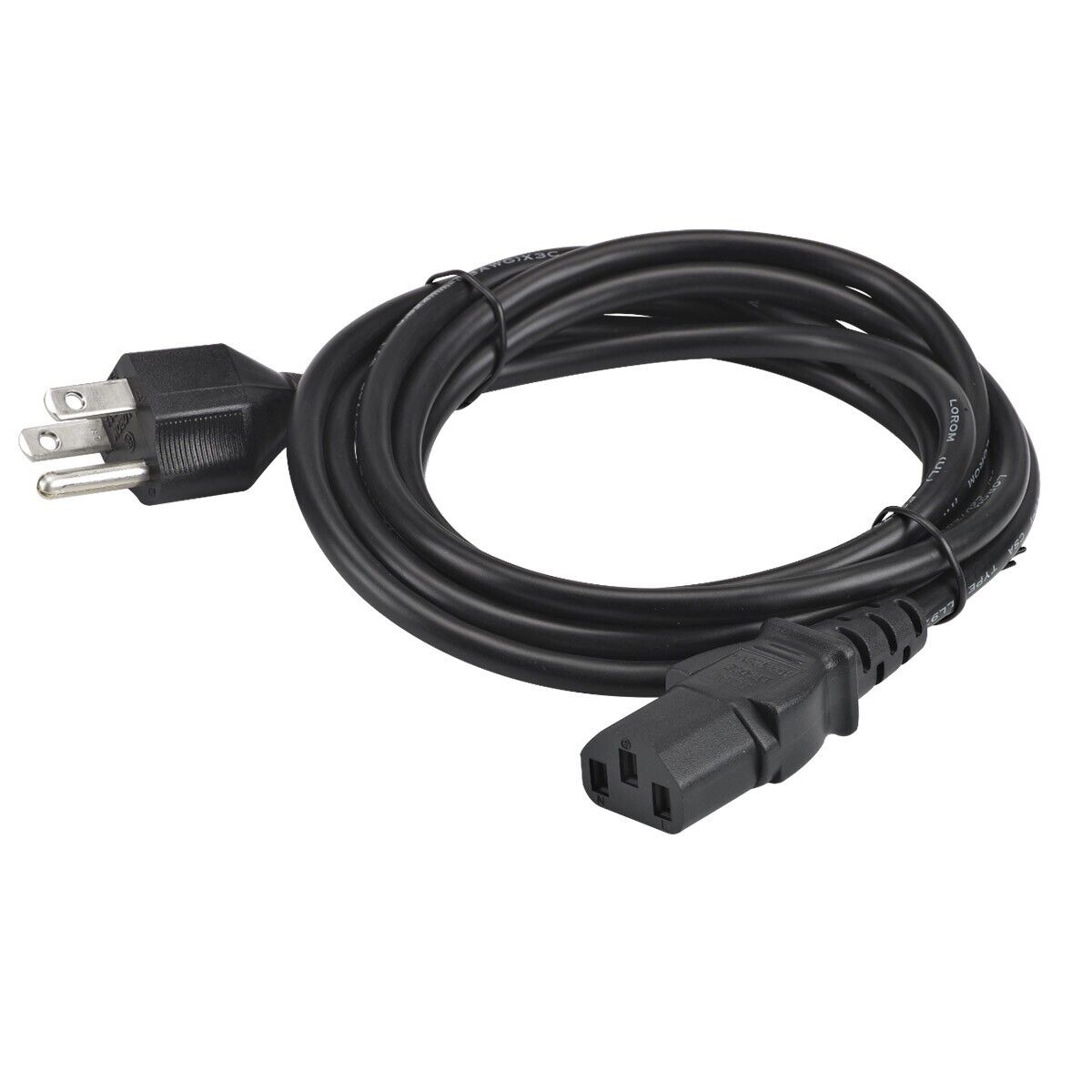 Zebra 1P23844-00-00R 7.5Ft Mobile Computer Power Cord US Plug 18 Gauge Black