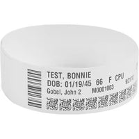 Zebra 10010951K 6/Pk 300/Roll 1"x11" Direct Thermal Wristband PolyProp White