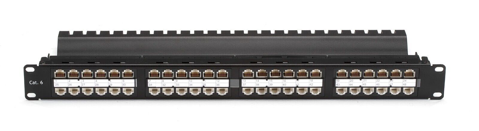 Black Box JPM820A-HD 48 Port RJ45 Feed-Through Patch Panel 1U 19" Unshielded