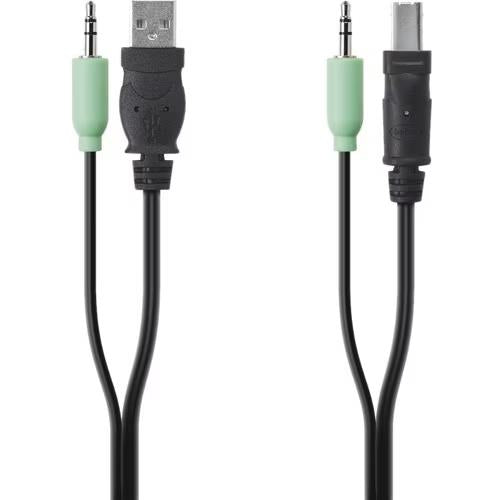 Belkin F1D9022B10T 10Ft USB-A USB-B 3.5mm Audio SKVM Passive Cable TAA