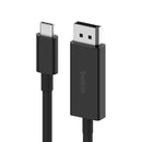 Belkin AVC014BT2MBK 6Ft USB-C to DP DisplayPort Audio Video Male Cable Black