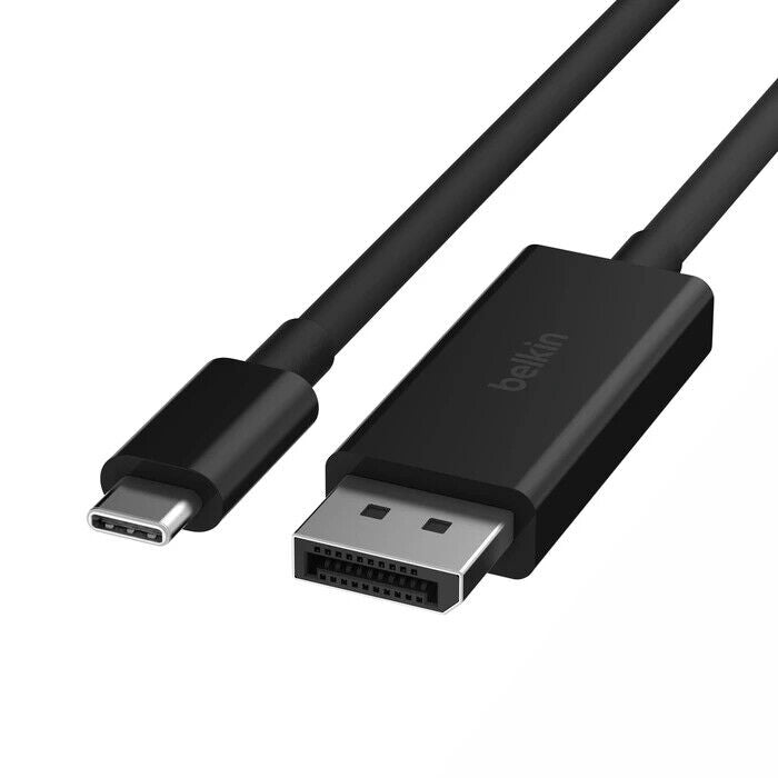 Belkin AVC014BT2MBK 6Ft USB-C to DP DisplayPort Audio Video Male Cable Black